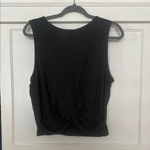 ALO Yoga Black Sleeveless Muscle Tee with Cut Out Tie Front